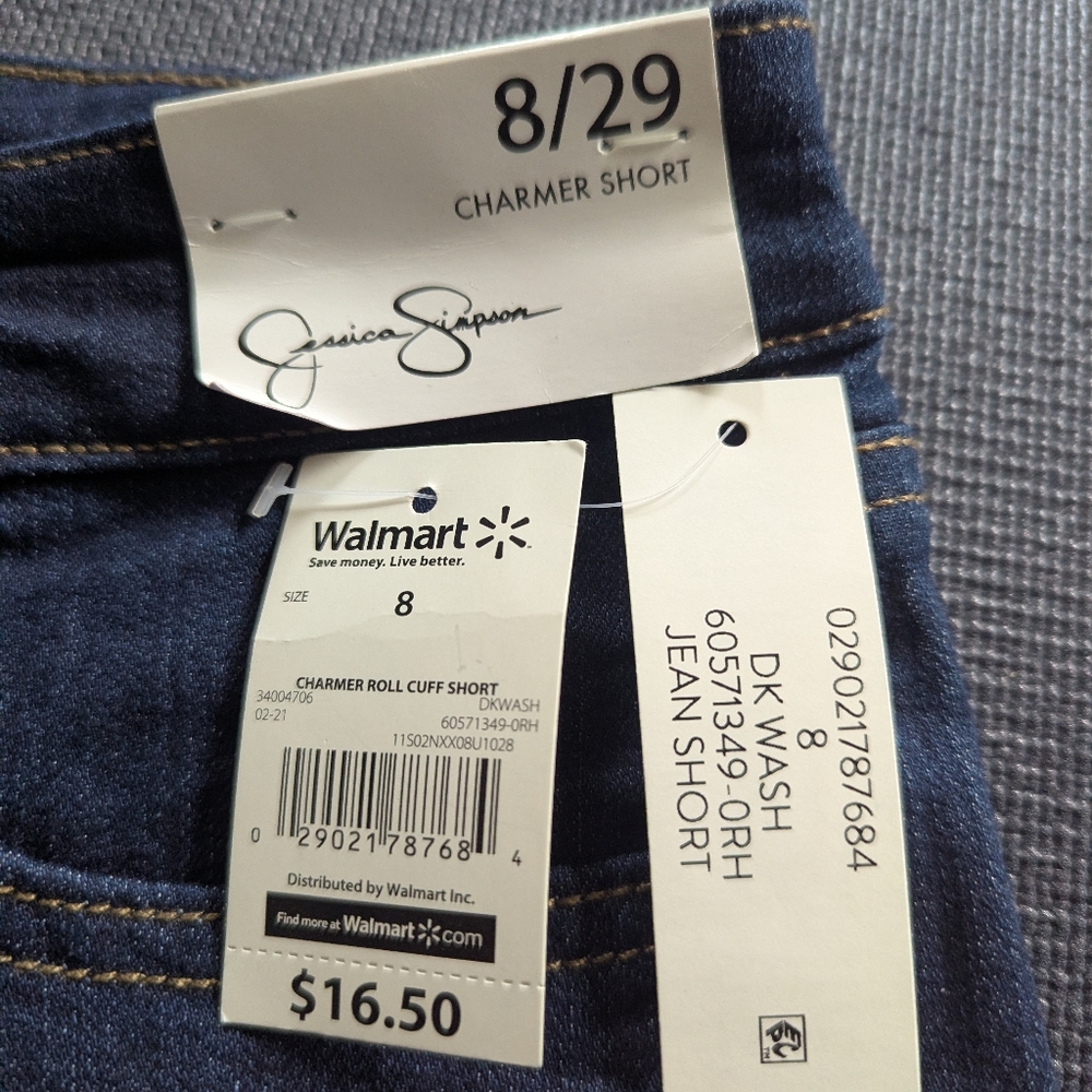 Jessica Simpson Dark Blue Rolled-Hem Denim Charmer Shorts Size 8/29 - Picture 2 of 6